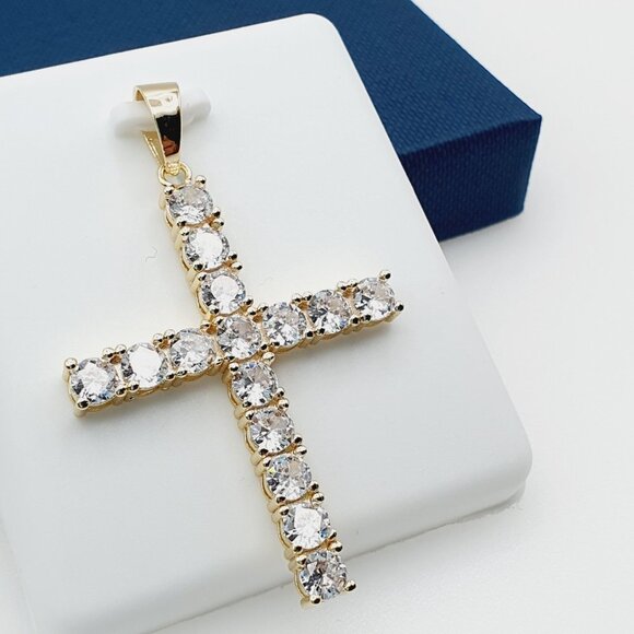 14K Gold Plated Cubic Zircon Pendant, INUS1BR027 - Picture 3 of 9